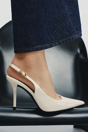 Туфли Zara EMBOSSED SLINGBACK HEELS